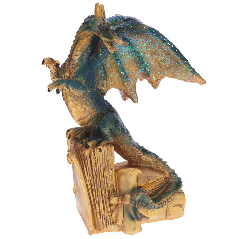 Декоративная статуэтка Дракон Multicolor Gold Dragon Treasure Keeper Statuette Золотой Мульти Декоративная статуэтка Дракон Multicolor Gold Dragon Treasure Keeper Statuette Золотой Мульти в Уфе | Loft Concept