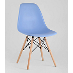Пластиковый стул на ножках из массива бука Eames Blue варинант исполнения - 1 | Loft Concept в Уфе