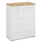 Комод с белым глянцевым фасадом с 5-ю ящиками Grace of Furniture  варинант исполнения - 1 | Loft Concept в Уфе