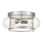 Потолочный светильник цвета никель с плафоном из прозрачного фактурного стекла Quoizel варинант исполнения - 1 | Loft Concept в Уфе