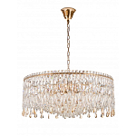 Люстра круглая с хрустальными подвесками на золотистом каркасе Roul Crystal Light варинант исполнения - 9 | Loft Concept в Уфе