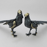 Статуэтка бронзовая пара Фазаны синие Bronze Birds варинант исполнения - 4 | Loft Concept в Уфе