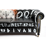 Диван Честерфильд граффити graffiti Orange Sofa натуральная кожа варинант исполнения - 9 | Loft Concept в Уфе