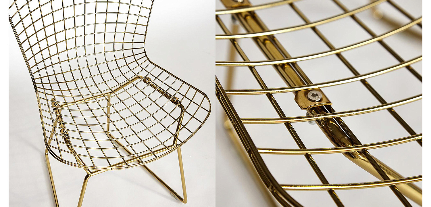 Стул Bertoia Side Chair gold - Loft-Concept в Уфе