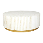 Стол журнальный Белый RADIAL BONE INLAY COFFEE TABLE NATURAL варинант исполнения - 1 | Loft Concept в Уфе