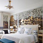 Обои ручная роспись в стиле Арт-деко Rateau Colourway SC-243 on Deep Rich Gold gilded paper варинант исполнения - 1 | Loft Concept в Уфе