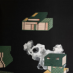 Обои ручная роспись The Art of Learning and Steps for the Flowers by Teo Yang Original colourway on Pitch dyed silk варинант исполнения - 3 | Loft Concept в Уфе