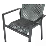 Стул темно-серый с высокой плетеной спинкой и сиденьем Braided Strength варинант исполнения - 7 | Loft Concept в Уфе