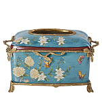 Салфетница прямоугольная голубого цвета с цветами и бабочками Blue Garden варинант исполнения - 1 | Loft Concept в Уфе