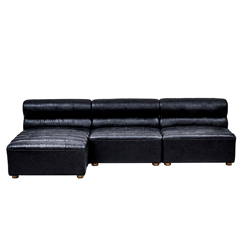 Диван Veronica Leather Sofa Черный в Уфе | Loft Concept 