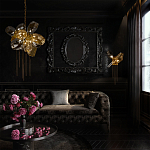 Люстра подвесная со стеклянными плафонами из дымчатого и золотистого с шестью вертикальными подвесками Gilded Mirage  варинант исполнения - 9 | Loft Concept в Уфе