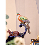 Чаша темно-синего цвета из фарфора с разноцветной птичкой Eden Garden porcelain and bronze варинант исполнения - 5 | Loft Concept в Уфе