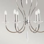 Люстра цвета никель с 6-ю лампами и стеклянными подвесками Elstead Lighting варинант исполнения - 5 | Loft Concept в Уфе