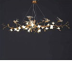Люстра в виде золотой ветки с цветами и птичками Marvelous Garden варинант исполнения - 7 | Loft Concept в Уфе