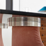 Обеденный стол со стеклянной столешницей и розовыми ножками с тканевой обивкой Wrigley варинант исполнения - 3 | Loft Concept в Уфе