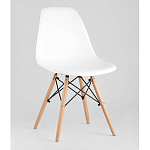 Пластиковый стул на ножках из массива бука Eames White  варинант исполнения - 1 | Loft Concept в Уфе