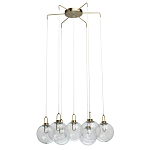 Люстра с 7-ю плафонами из прозрачного стекла в форме шара Orb Cascade  варинант исполнения - 4 | Loft Concept в Уфе