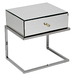 Тумбочка зеркальная с ящиком Mirror Chrome Cabinet варинант исполнения - 1 | Loft Concept в Уфе