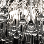 Люстра подвесная с прозрачными стеклянными подвесками в форме капель Диаметр 60 см Droplet Chandelier варинант исполнения - 17 | Loft Concept в Уфе