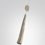 Люстра подвесная с 8-ю шарообразными плафонами из белого стекла с подвесками из камня и кисточками Agatelle варинант исполнения - 9 | Loft Concept в Уфе