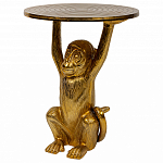 Столик с подстольем в виде обезьянки Bombay Gold варинант исполнения - 1 | Loft Concept в Уфе