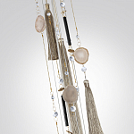 Люстра подвесная с 8-ю шарообразными плафонами из белого стекла с подвесками из камня и кисточками Agatelle варинант исполнения - 7 | Loft Concept в Уфе