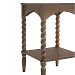 Приставной столик деревянный с резными ножками и нижней полкой Vintage Side Table Brown Wood варинант исполнения - 1 | Loft Concept в Уфе