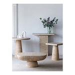 Столик кофейный кремового цвета с овальной столешницей и круглым основанием Cream Dalmen Table варинант исполнения - 8 | Loft Concept в Уфе