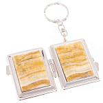 Зеркало брелок складное двухстороннее из натурального камня Оникс Silver Stone Mirrors варинант исполнения - 2 | Loft Concept в Уфе