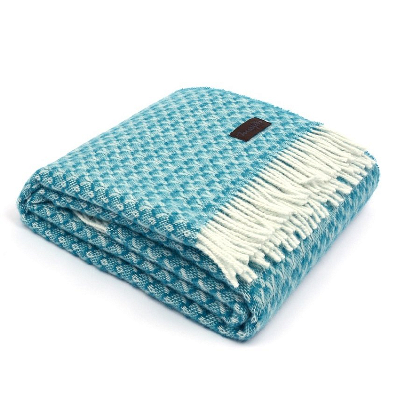 Плед BRIAS TRIANGLE 1510 Marzotto Голубой в Уфе | Loft Concept 