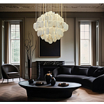 Люстра с овальными подвесками из натурального камня Spatial Composition варинант исполнения - 7 | Loft Concept в Уфе