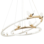 Кольцевая люстра с декором в виде бабочек Glass Butterflies Two Rings Chandelier варинант исполнения - 1 | Loft Concept в Уфе