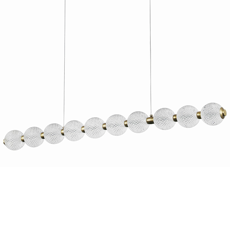 Подвесной линейный светодиодный светильник Crystal Globule Linear Hanging Lamp Прозрачный Бронза в Уфе | Loft Concept 