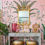 Обои ручная роспись Amazonia Florence Pink dyed silk варинант исполнения - 4 | Loft Concept в Уфе