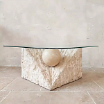 Дизайнерский журнальный стол в виде раковины с жемчужиной под прозрачной столешницей Fahin варинант исполнения - 2 | Loft Concept в Уфе