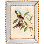 Постер с изображением птиц и цветов в зеркальной раме Blooming Birds Poster варинант исполнения - 3 | Loft Concept в Уфе