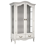 Витрина белая двухдверная с 4-мя полками и 2-мя ящиками в стиле прованс White Provence варинант исполнения - 1 | Loft Concept в Уфе