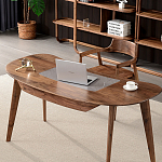 Стол рабочий округлой формы с ящиком  Working Moonnut Table варинант исполнения - 2 | Loft Concept в Уфе