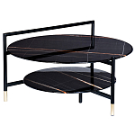 Стол журнальный круглый черный с полкой Inherence варинант исполнения - 1 | Loft Concept в Уфе