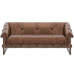 Трехместный диван Duncan винтажная коричневая кожа варинант исполнения - 1 | Loft Concept в Уфе