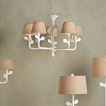 Люстра с белым каркасом и тканевыми абажурами Natural Stems варинант исполнения - 4 | Loft Concept в Уфе