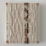 Текстильное панно ручной работы из хлопкового шнура wall panel line beige варинант исполнения - 1 | Loft Concept в Уфе