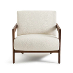 Кресло с обивкой из белого букле Armchair White Boucle варинант исполнения - 4 | Loft Concept в Уфе