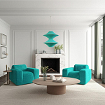 Подвесной вязаный бирюзовый светильник «Звезда Востока 02» варинант исполнения - 1 | Loft Concept в Уфе