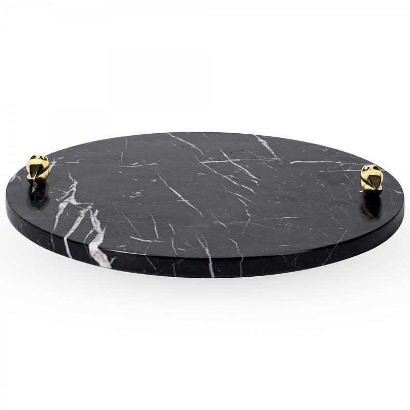 Поднос ACOLYTE ENTERTAINING PLATTER MARBLE & BRONZE Черный в Уфе | Loft Concept 