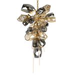 Люстра подвесная вытянутой формы с плафонами из стекла и металла с двумя вертикальными подвесками Gilded Mirage  варинант исполнения - 7 | Loft Concept в Уфе