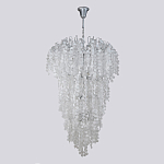 Люстра с прозрачными и белыми подвесками в виде лепестков FAIRYTREE Light варинант исполнения - 2 | Loft Concept в Уфе