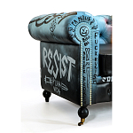 Диван в Лофт Честерфильд граффити из винтажной кожи GRAFFITI PARA Chesterfield варинант исполнения - 4 | Loft Concept в Уфе