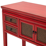 Деревянная консоль в китайском стиле с ящиками и дверцами красная Chinese Console Table варинант исполнения - 4 | Loft Concept в Уфе