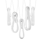 Подвесной светильник белого цвета с 6-ю изогнутыми плафонами Flow Loop варинант исполнения - 8 | Loft Concept в Уфе